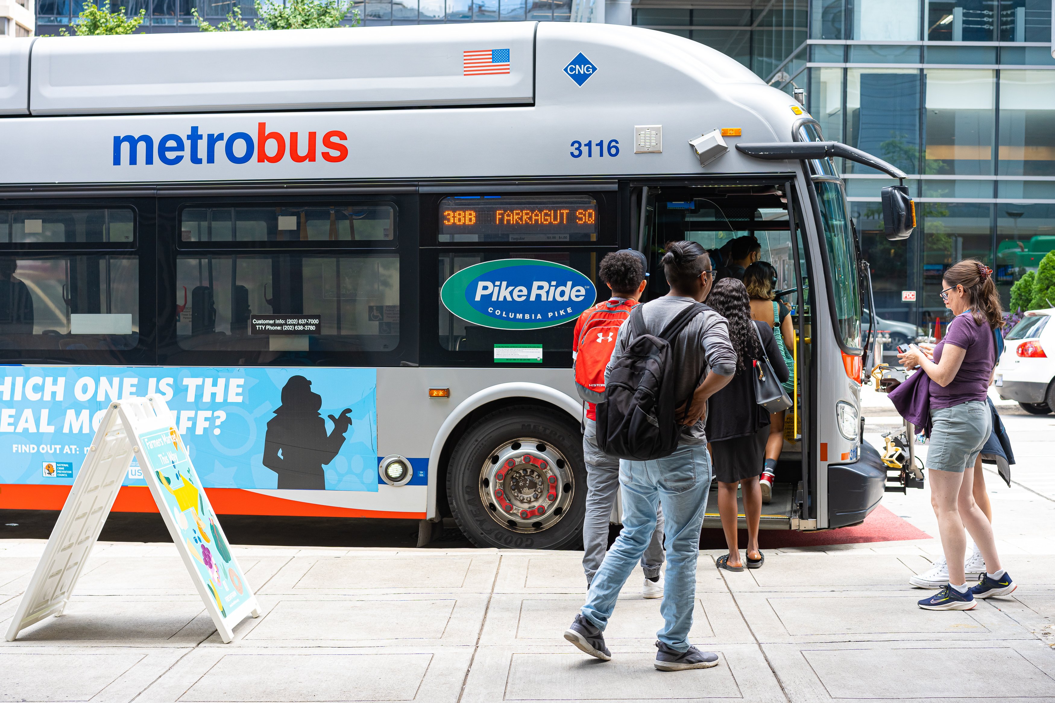 People taking metrobus